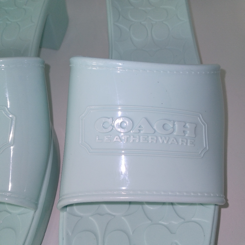 Coach Scarlett Women's Sea Mist Blue Slide On Sandals Size- 10 - Picture 2 of 9
